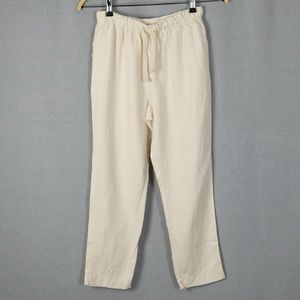 Zara Cream Linen Drawstring Pants